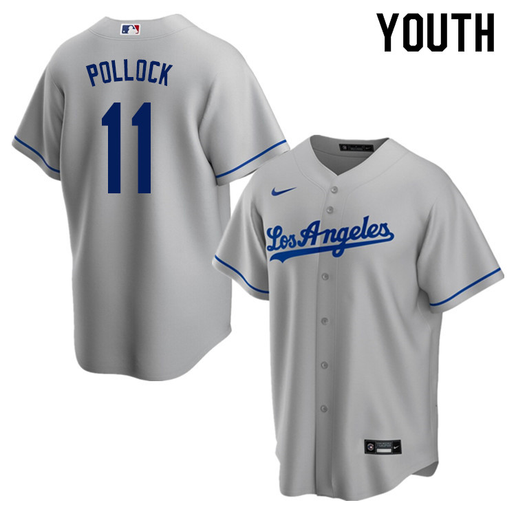 Nike Youth #11 A.J. Pollock Los Angeles Dodgers Baseball Jerseys Sale-Gray